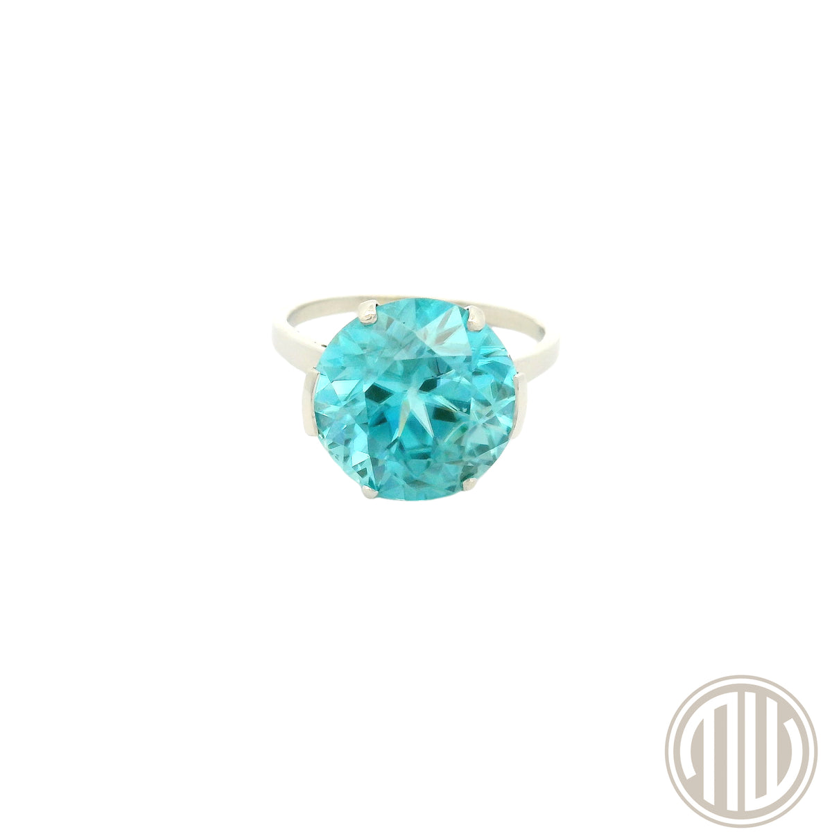 Natural Blue Zircon Ring 9ct