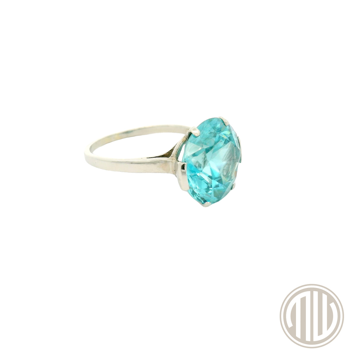 Natural Blue Zircon Ring 9ct