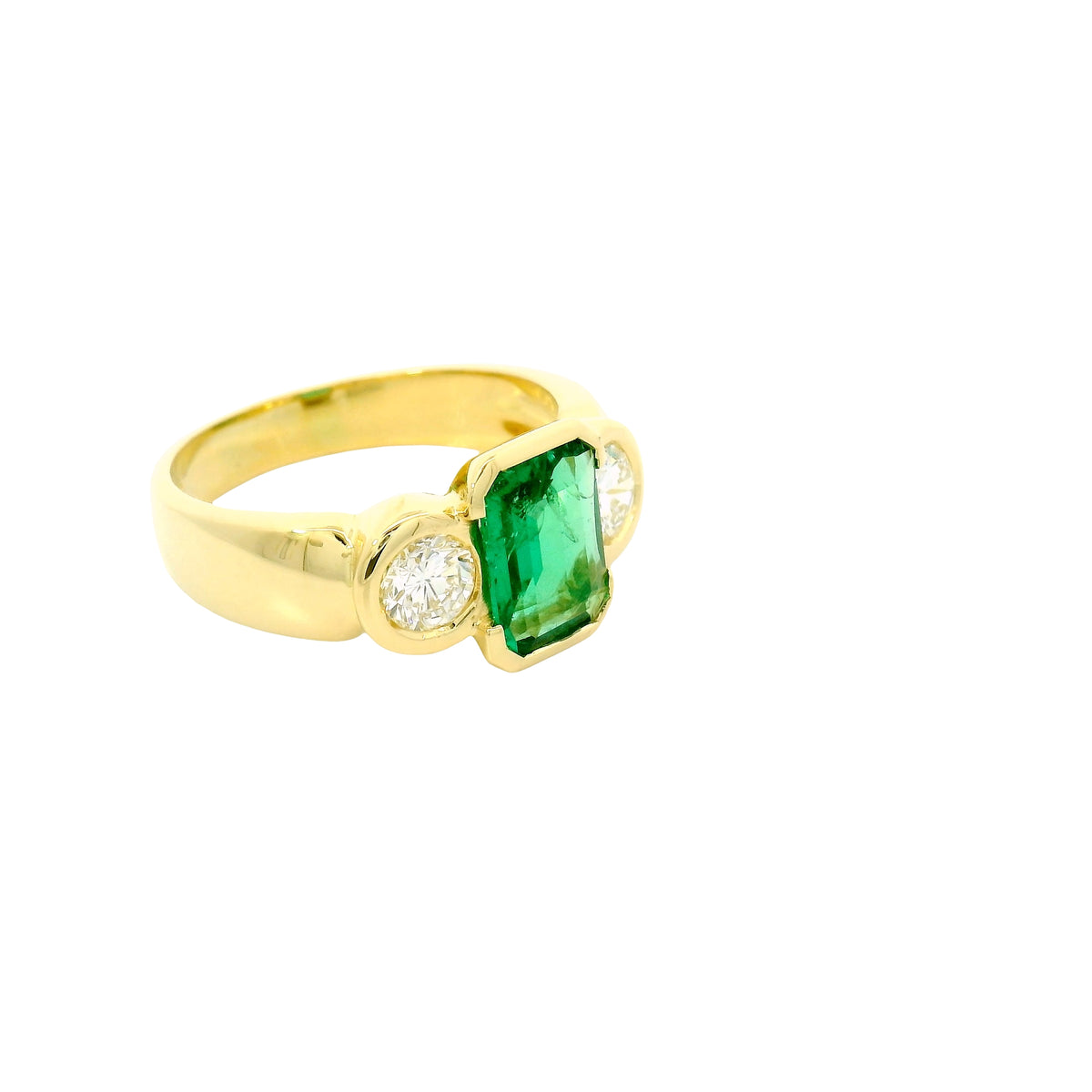 Ring Emerald 1.0ct | Origin Zambia | Minor | 750 Yellowgold
