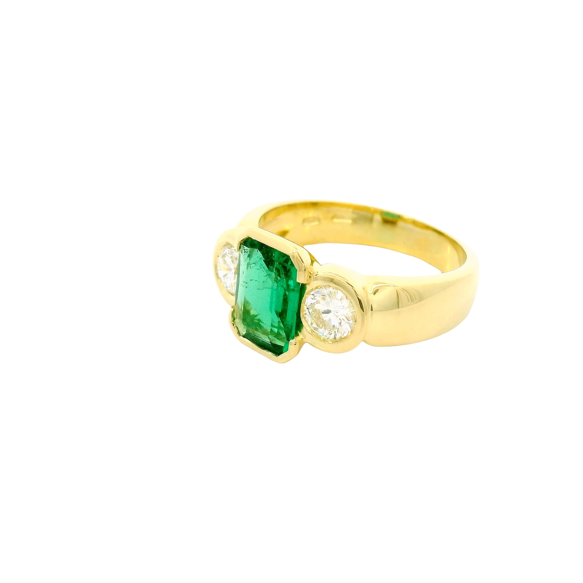 Ring Emerald 1.0ct | Origin Zambia | Minor | 750 Yellowgold