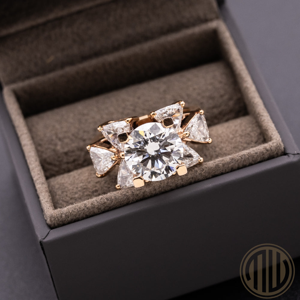 Cocktail Ring 4,01ct Brilliant 750 Roségold