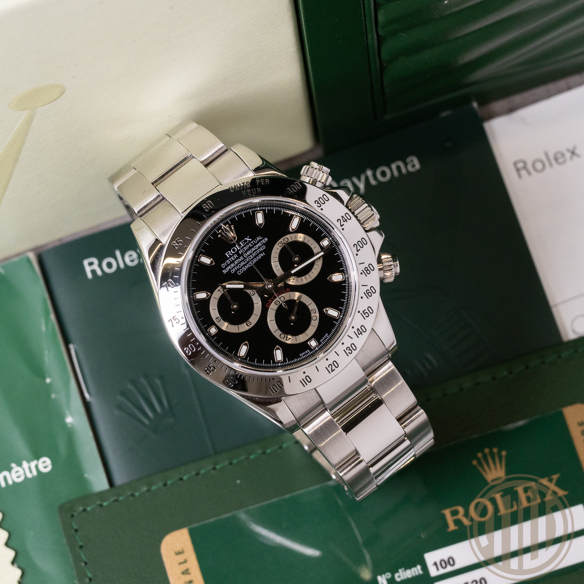 Rolex Daytona Black Dial | Lc 100 | Perfect Condition | Box and Papers