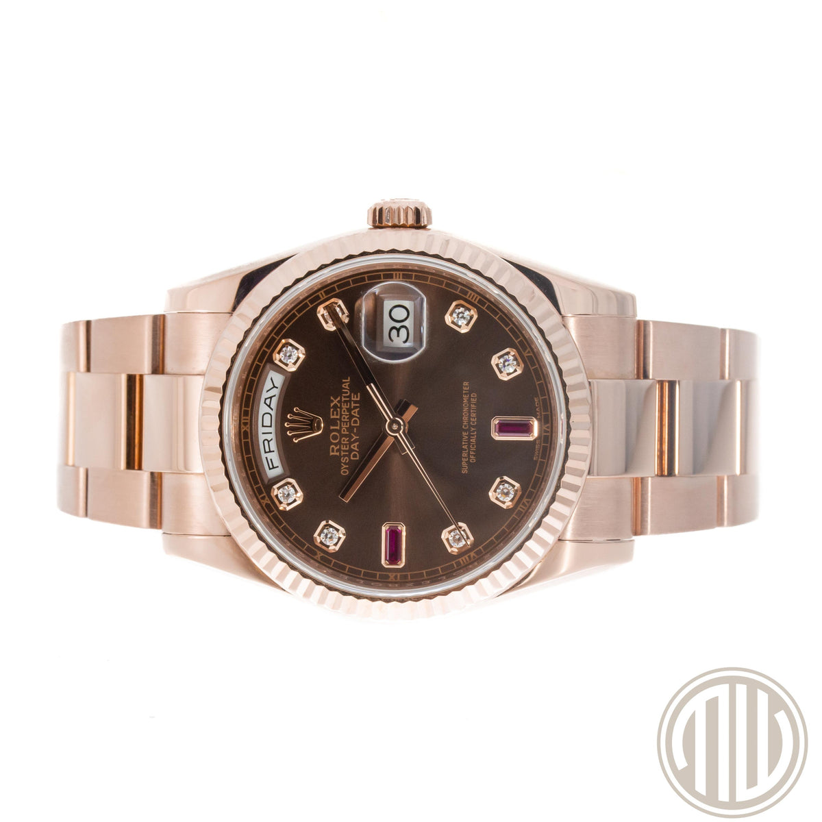 Rolex Day-Date 36 | 18 Karat Roségold | Ruby Dial | Box and Papers | 2015 | 118235