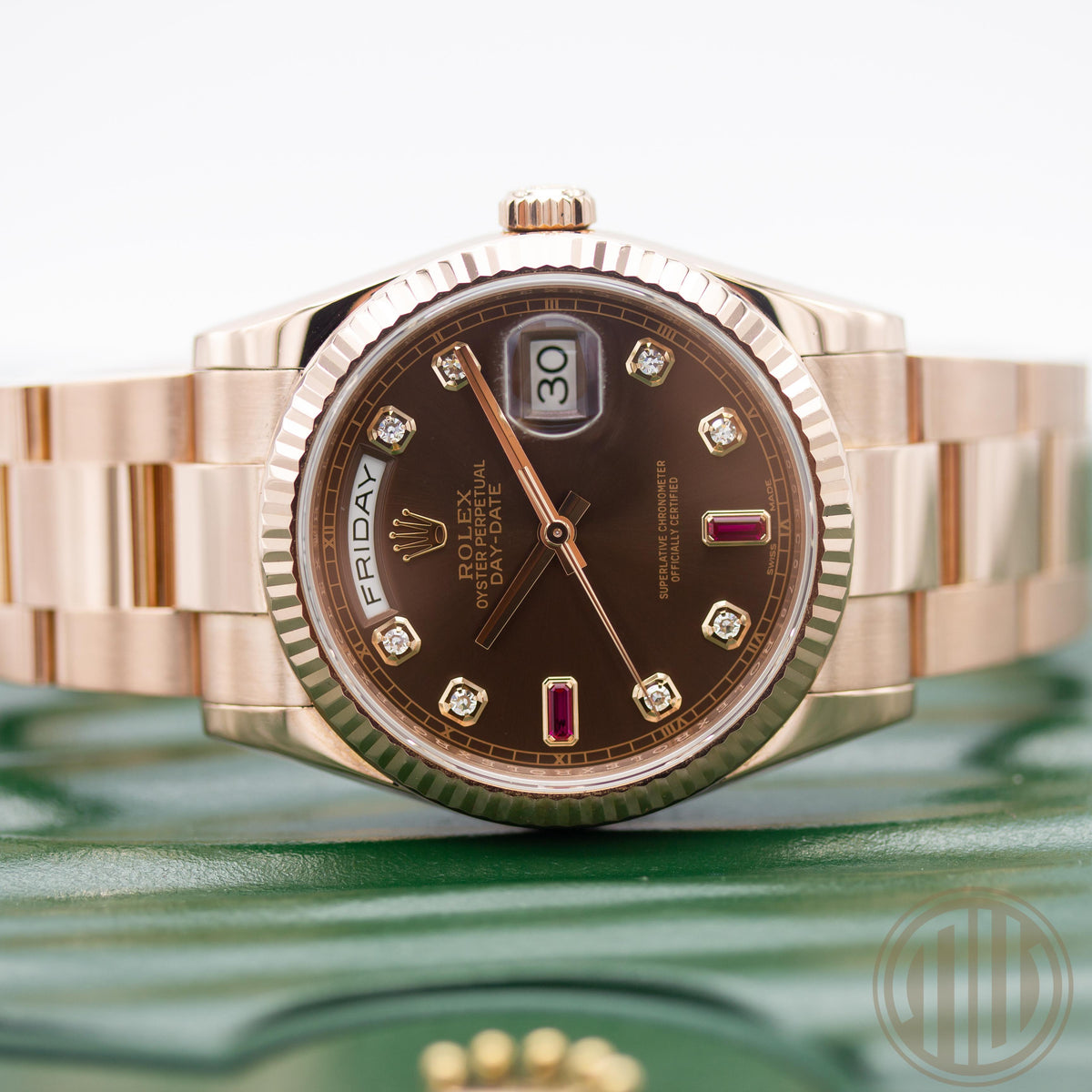 Rolex Day-Date 36 | Oro rosa de 18 quilates | Esfera de rubí | Caja y Papeles | 2015 | 118235