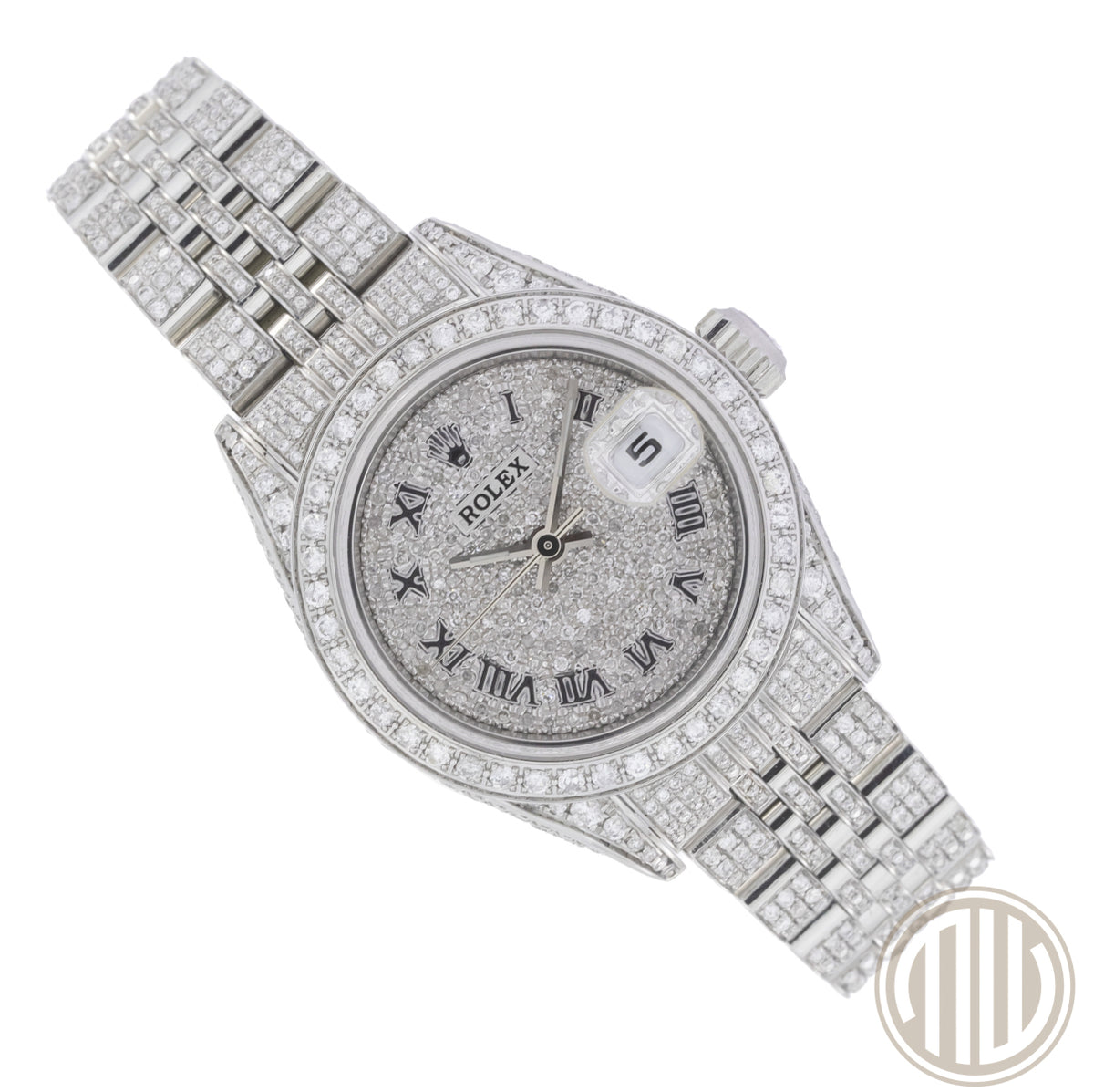 Rolex Oyster Perpetual Lady Date | Iced Out | K-Series | w/Box