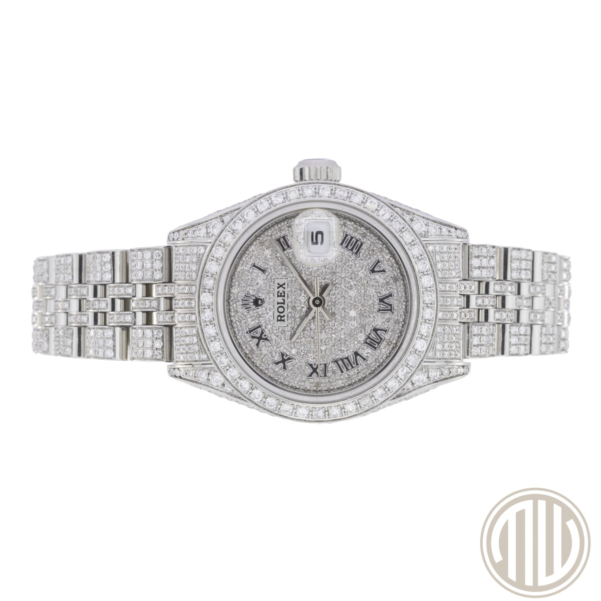 Rolex Oyster Perpetual Lady Date | Iced Out | K-Series | w/Box