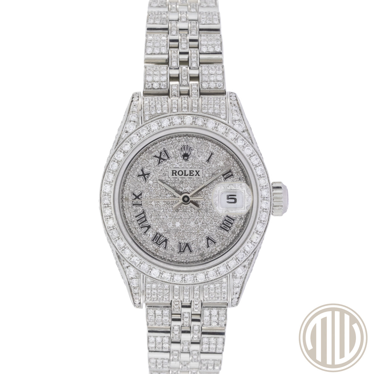 Rolex Oyster Perpetual Lady Date | Iced Out | K-Series | w/Box