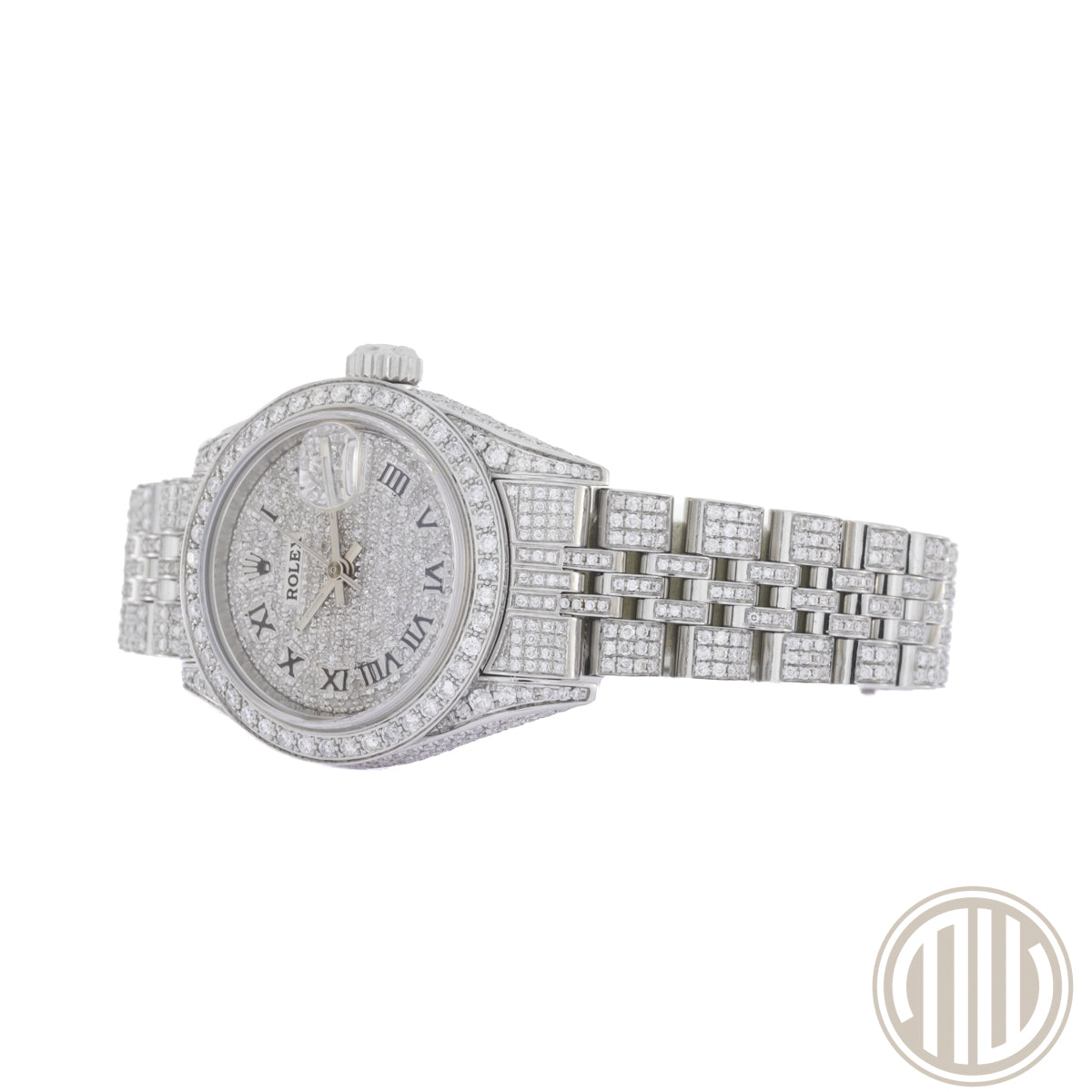 Rolex Oyster Perpetual Lady Date | Iced Out | K-Series | w/Box