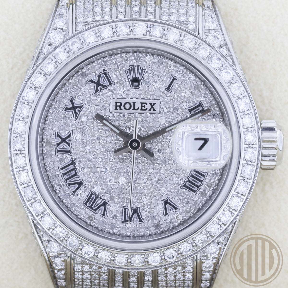 Rolex Oyster Perpetual Lady Date | Iced Out | K-Series | w/Box