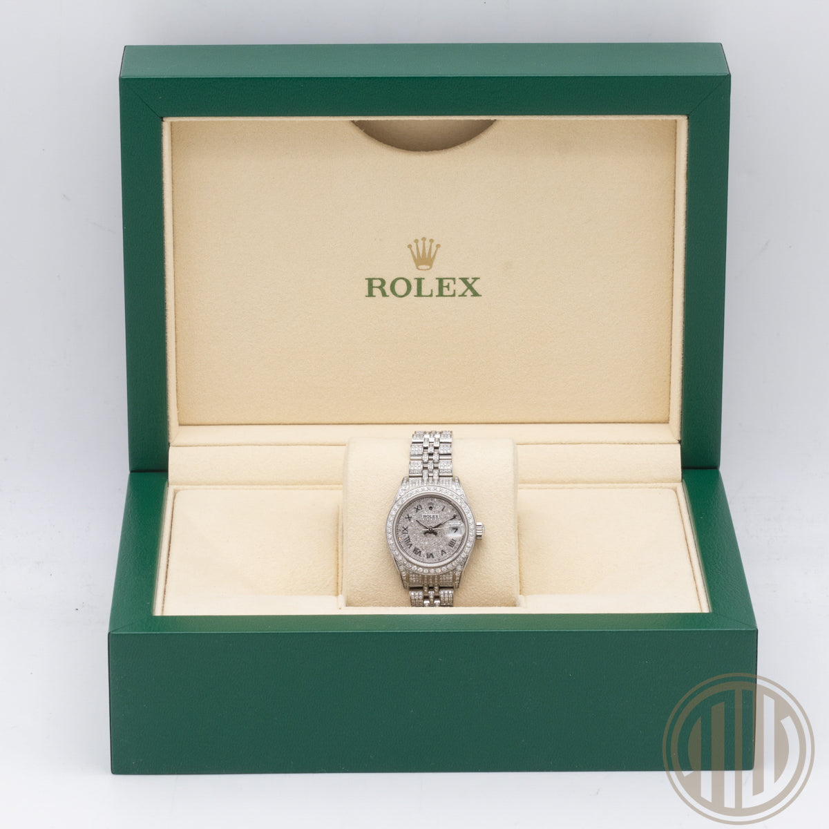 Rolex Oyster Perpetual Lady Date | Iced Out | K-Series | w/Box