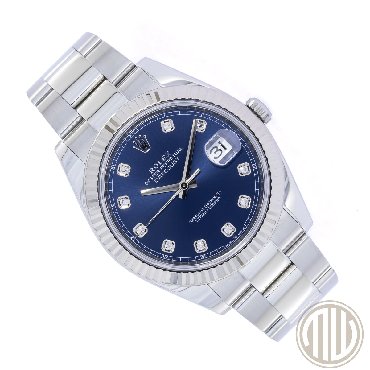 Rolex Datejust 41 Blue Diamond Dial | Fluted Bezel | Box and Papers | 2020 | 126334