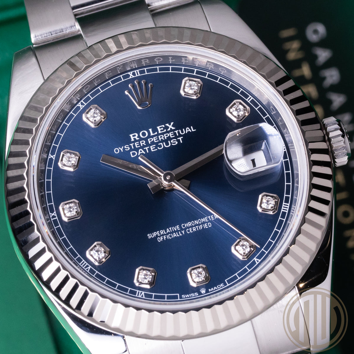 Rolex Datejust 41 Blue Diamond Dial | Fluted Bezel | Box and Papers | 2020 | 126334