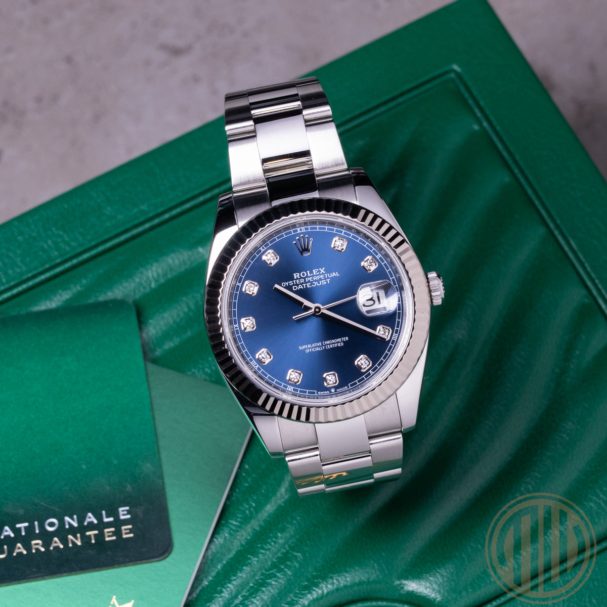 Rolex Datejust 41 Blue Diamond Dial | Fluted Bezel | Box and Papers | 2020 | 126334