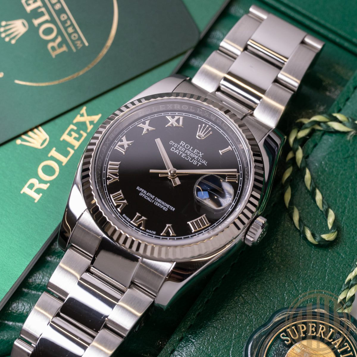 Rolex Datejust 36 Lc100 | New Rolex Service | Whitegold Bezel | Box and Papers | 2016 | 116234