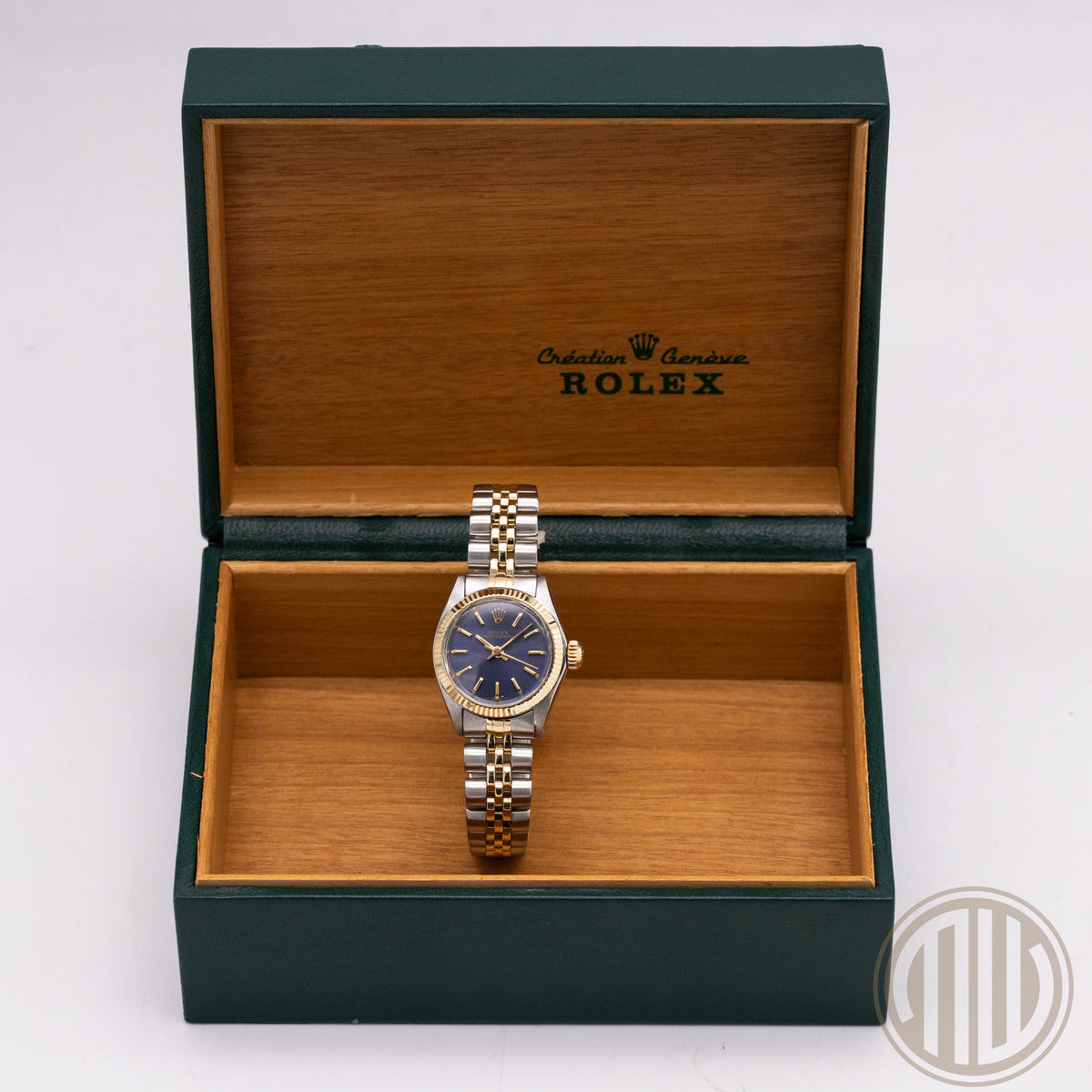 Rolex Oyster Perpetual | Lady | Lc100 | Bicolor | Blue Dial | Orig.Invoice | Box and Papers | 1979