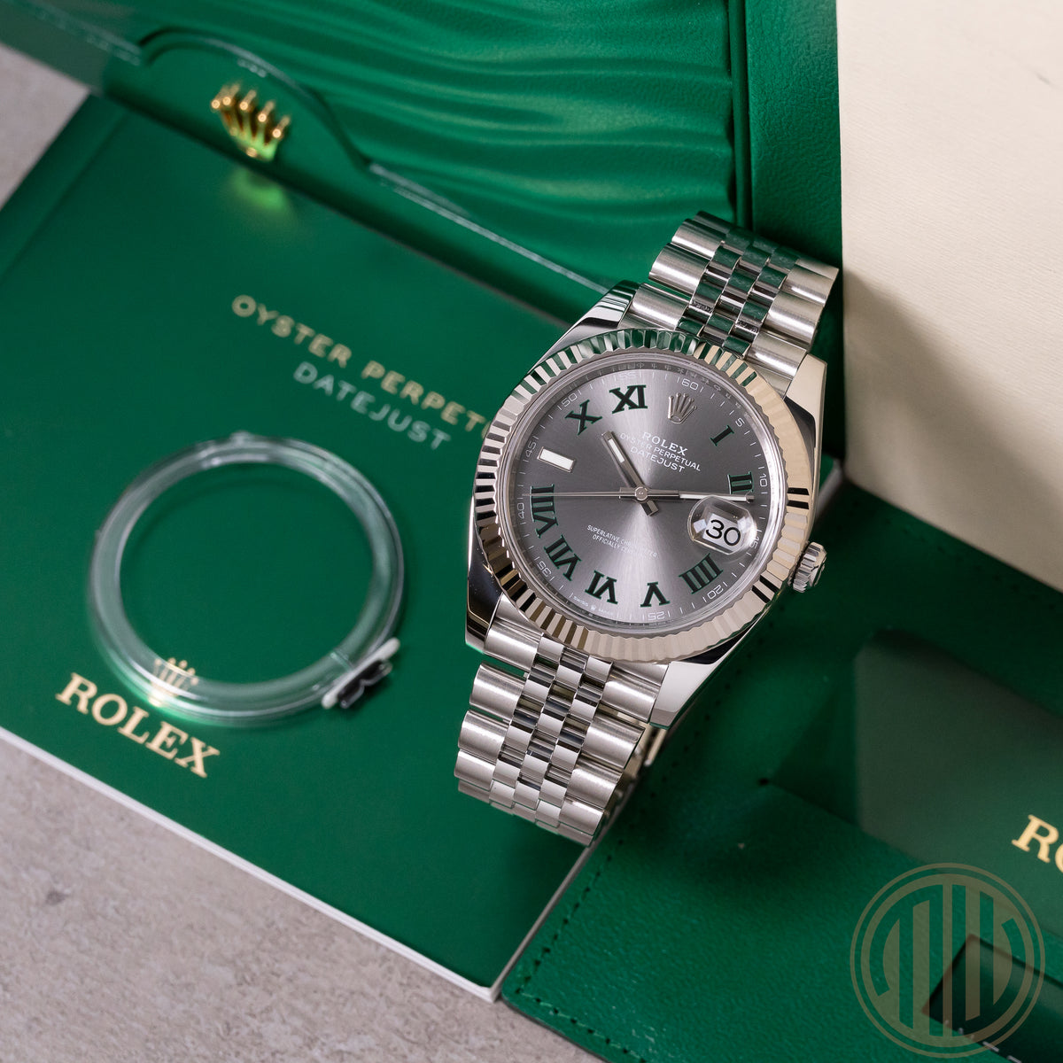 Rolex Datejust 41 Whitegold Bezel | Wimbledon | Jubillee Bracelet | Box and Papers | 2024