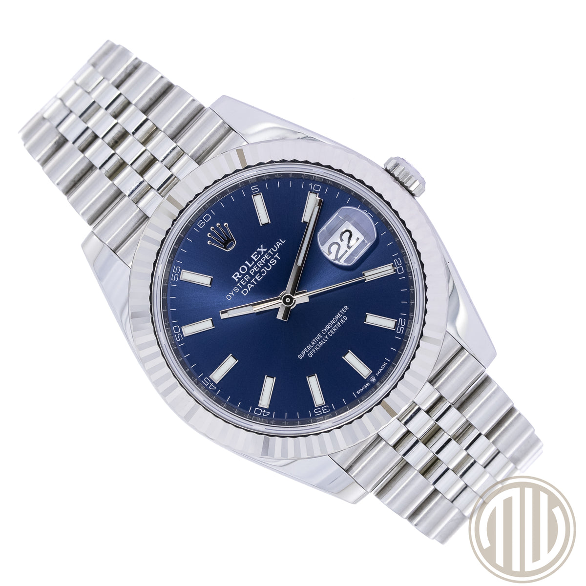 Rolex Datejust 41 Blue Dial | Jubilee | Whitegold Bezel | Box and Papers