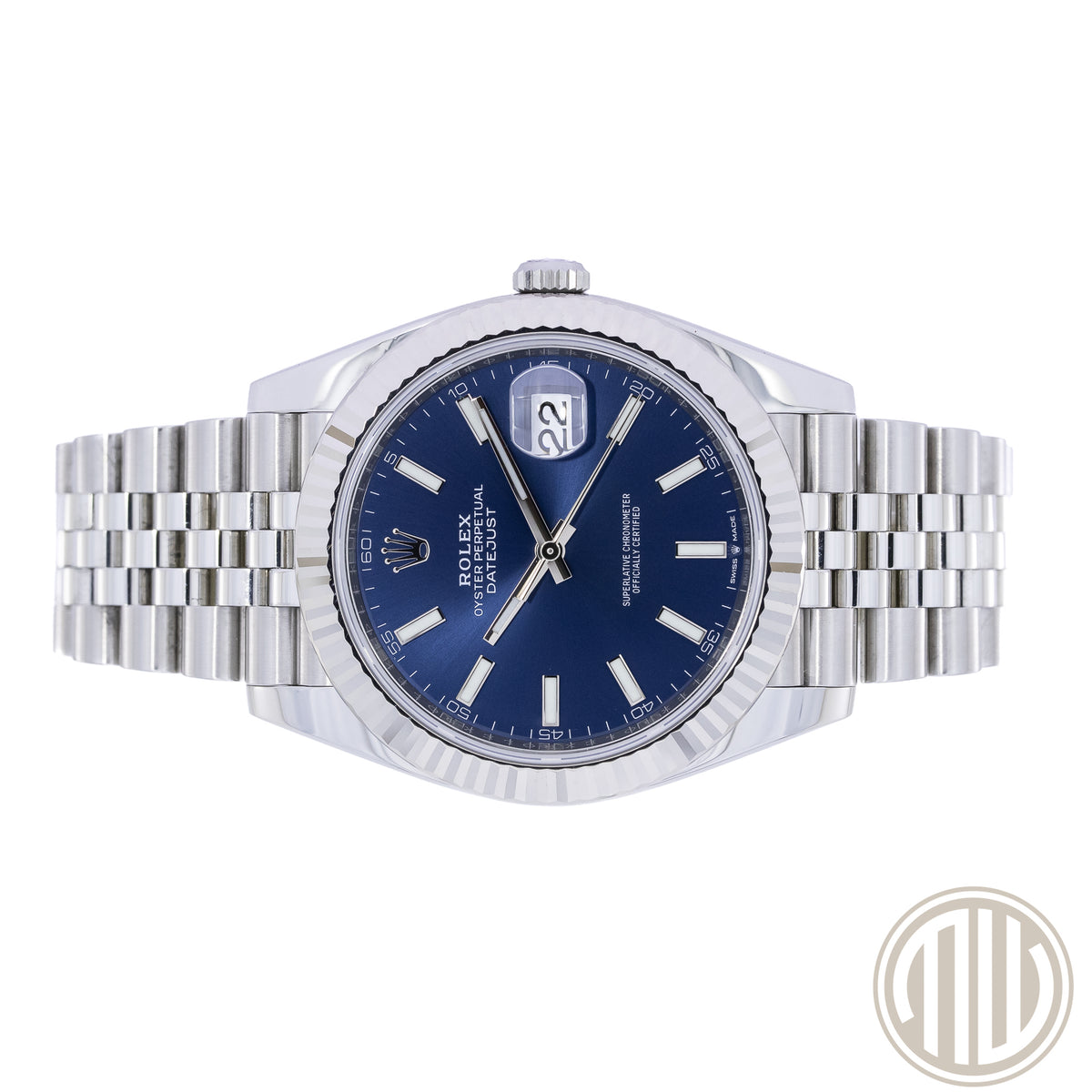 Rolex Datejust 41 Blue Dial | Jubilee | Whitegold Bezel | Box and Papers