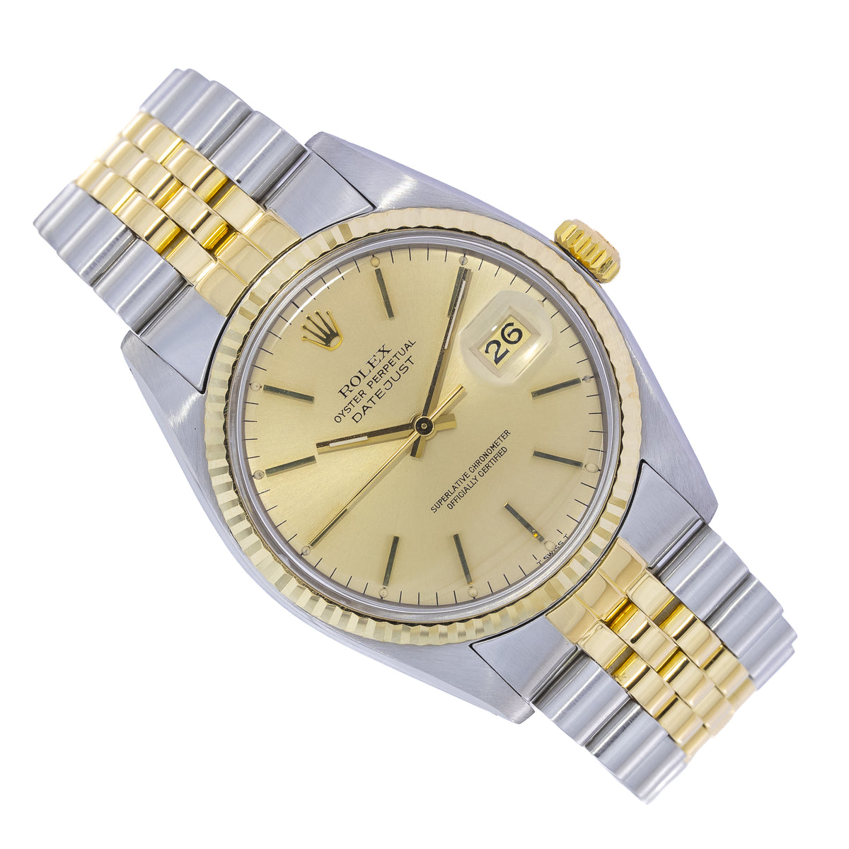Rolex Datejust 36 Champagne Dial | Lc100 | Bicolor | Box and Papers | 1980