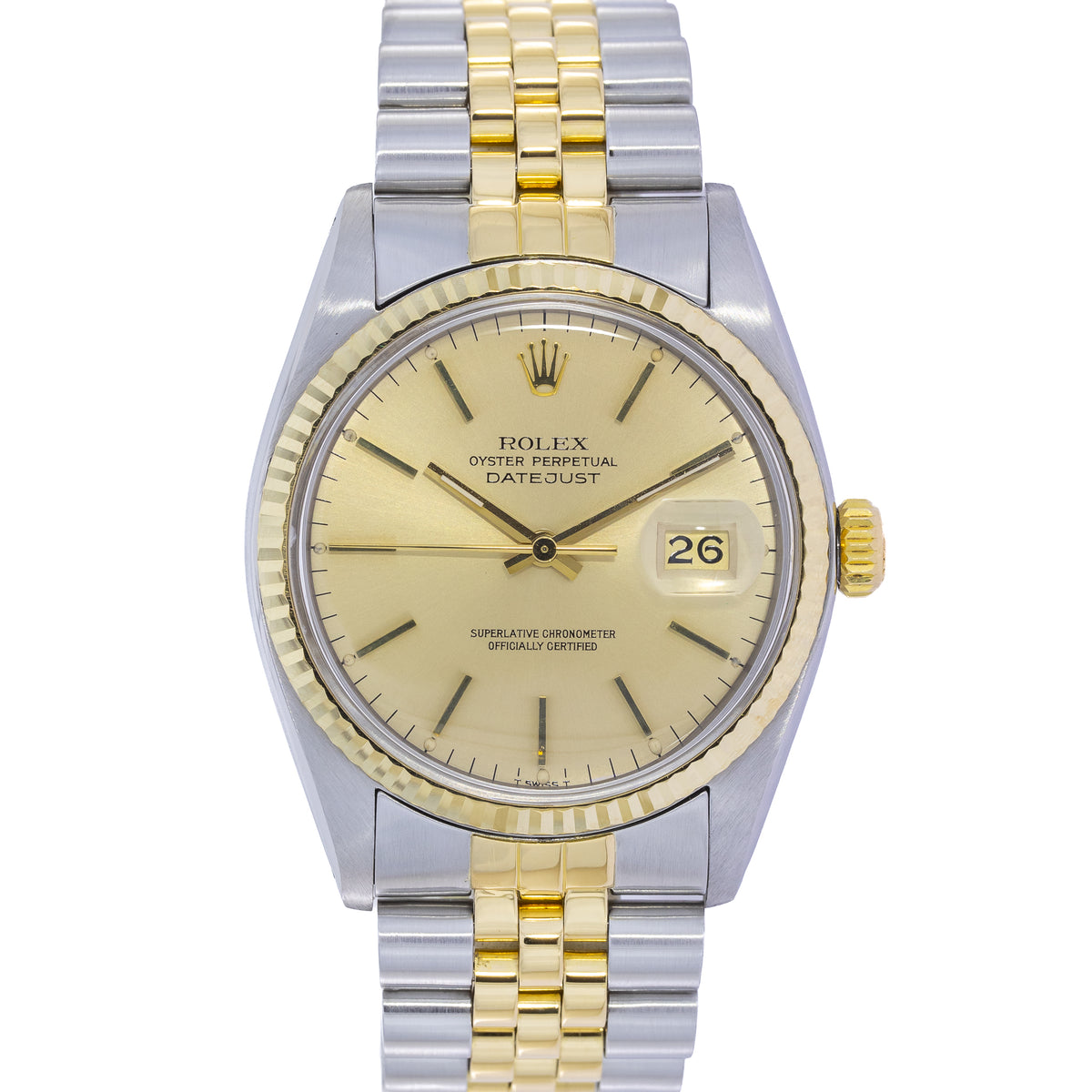 Rolex Datejust 36 Champagne Dial | Lc100 | Bicolor | Box and Papers | 1980