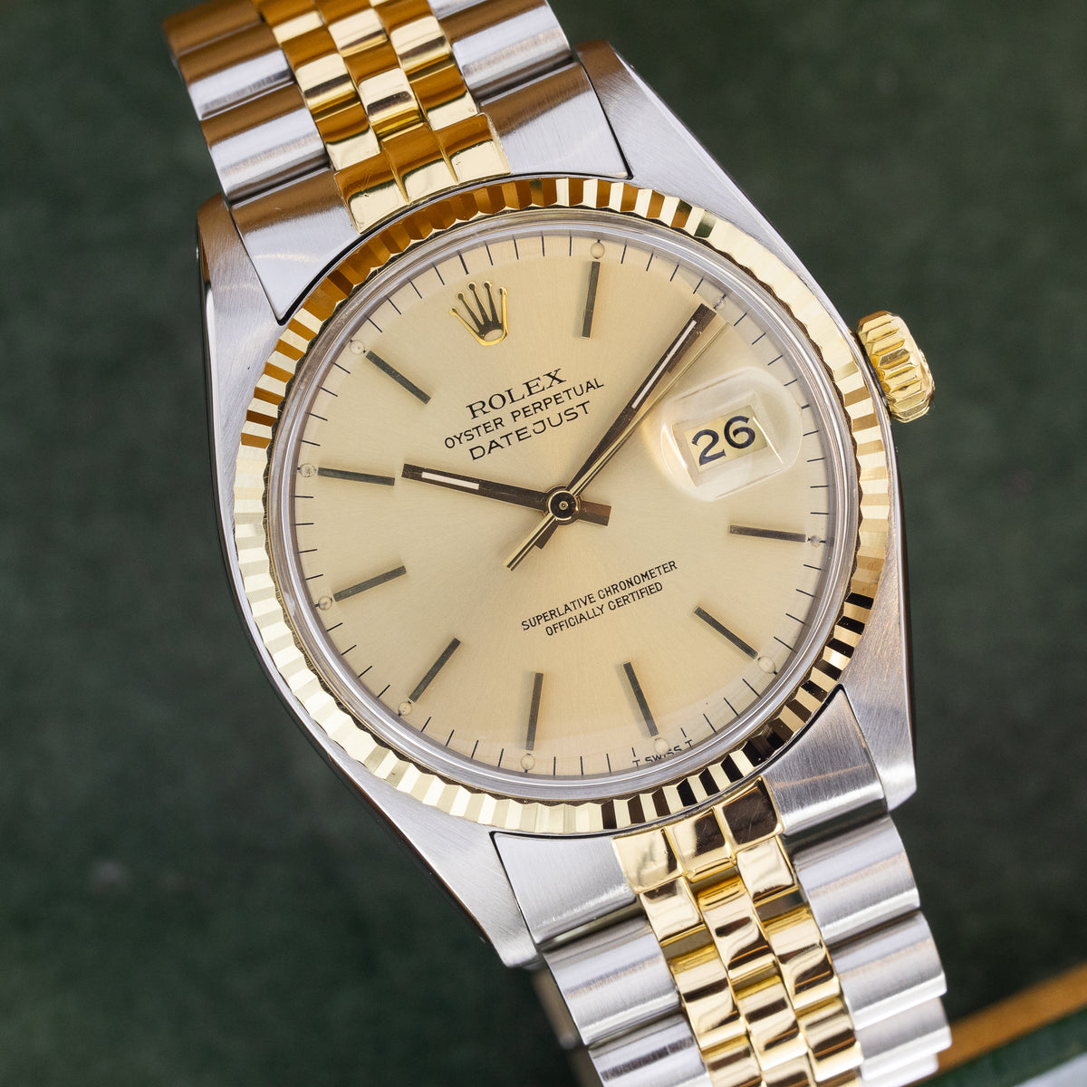 Rolex Datejust 36 Champagne Dial | Lc100 | Bicolor | Box and Papers | 1980