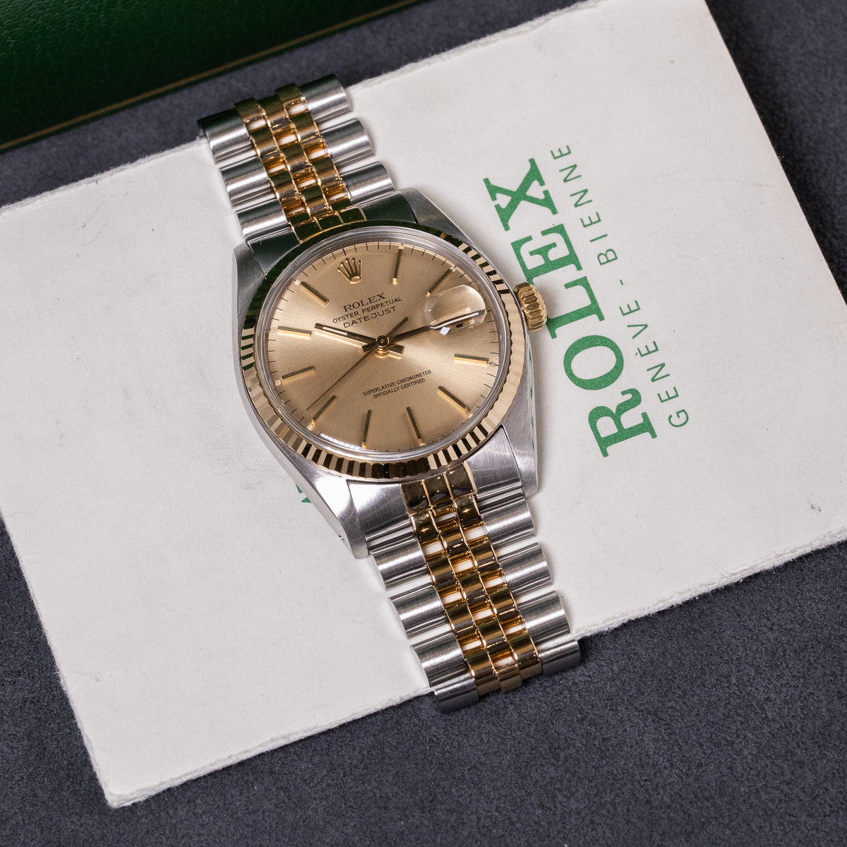 Rolex Datejust 36 Champagne Dial | Lc100 | Bicolor | Box and Papers | 1980