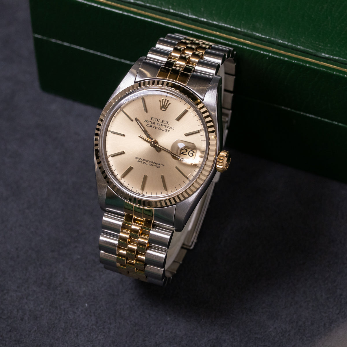 Rolex Datejust 36 Champagne Dial | Lc100 | Bicolor | Box and Papers | 1980