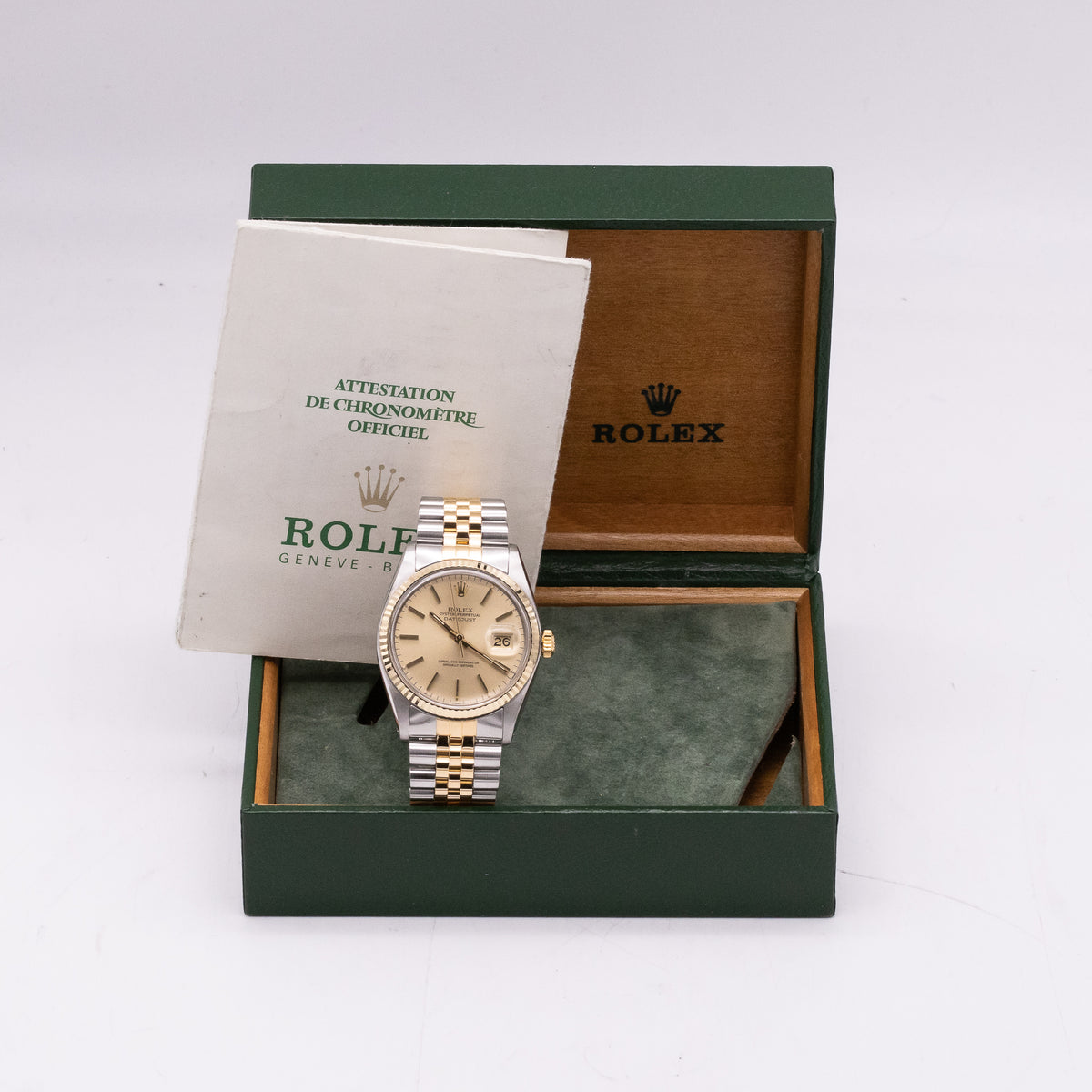 Rolex Datejust 36 Champagne Dial | Lc100 | Bicolor | Box and Papers | 1980