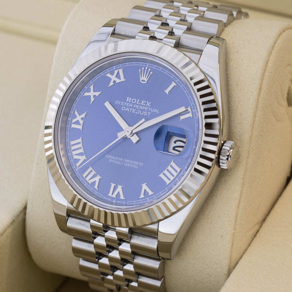 Rolex Datejust 41 Azzurro Roman Dial | Jubilee | Box and Papers | 2021