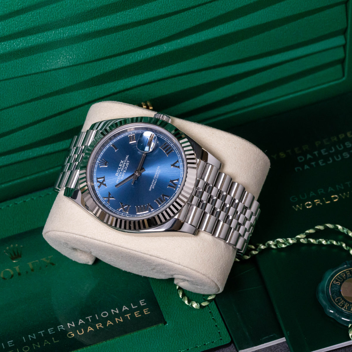 Rolex Datejust 41 Azzurro Roman Dial | Jubilee | Box and Papers | 2021