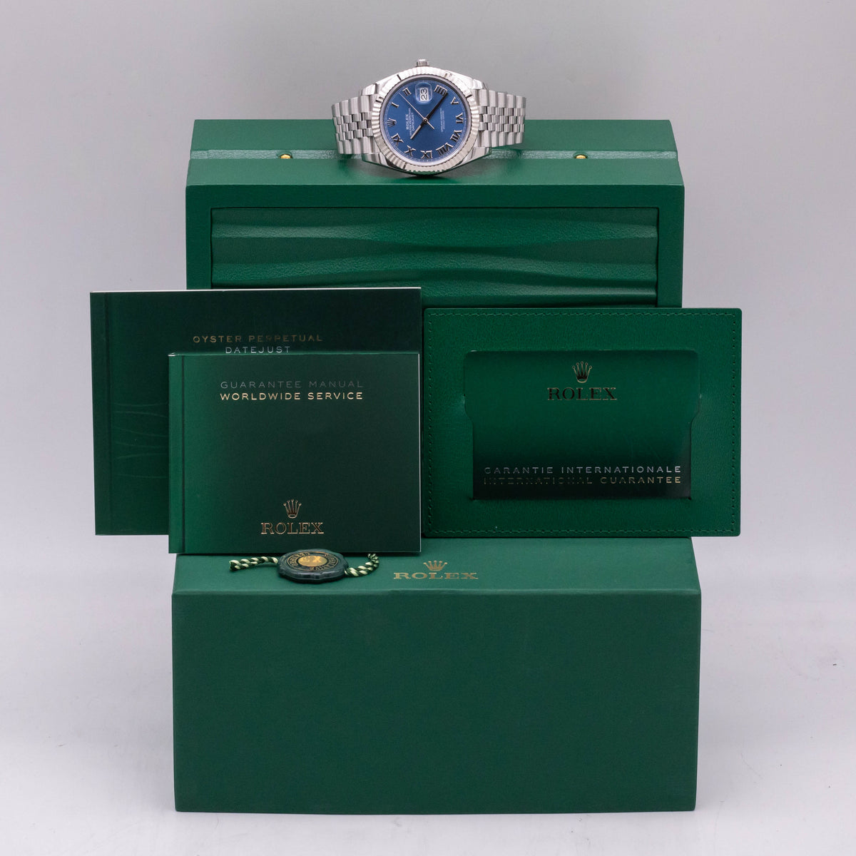 Rolex Datejust 41 Azzurro Roman Dial | Jubilee | Box and Papers | 2021