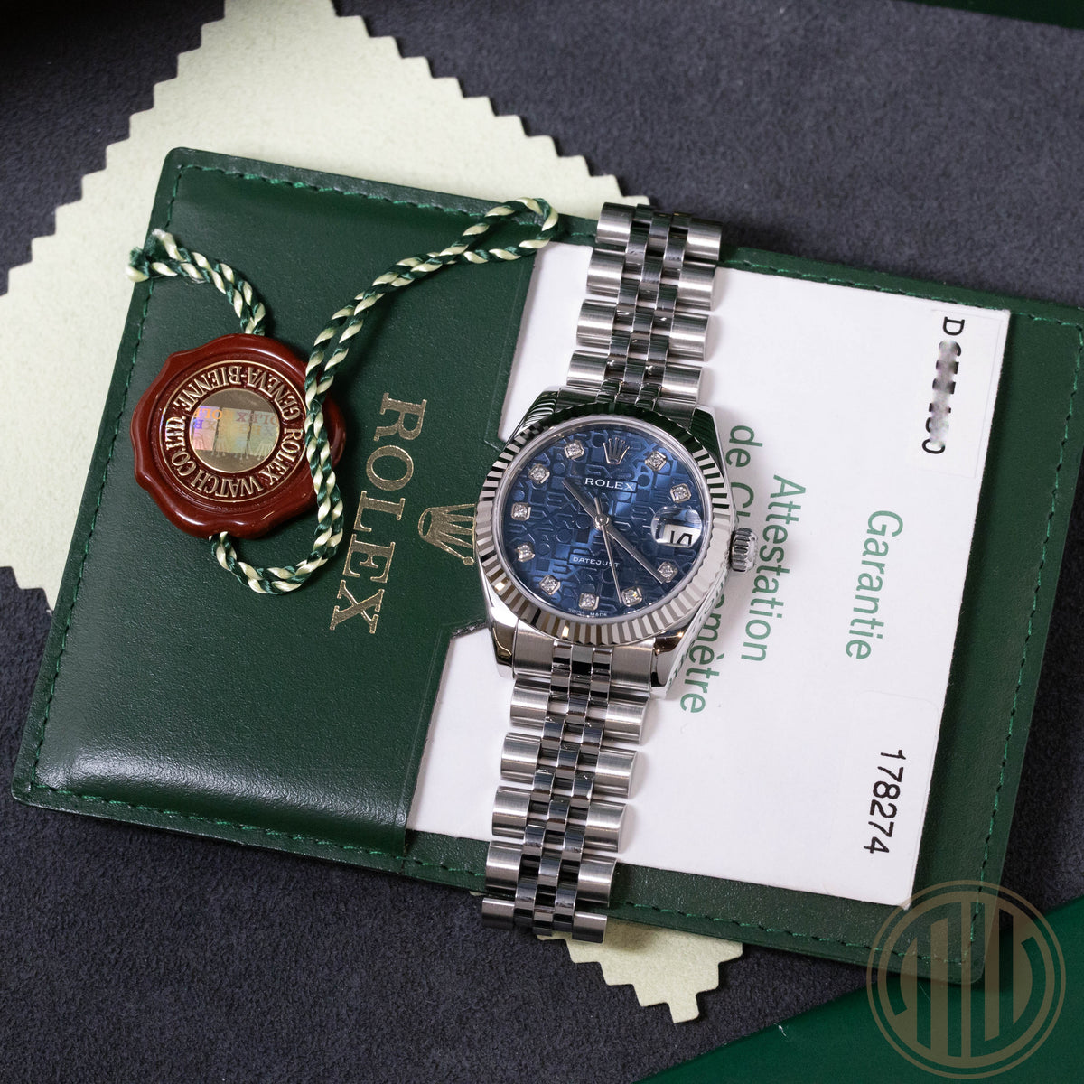 Rolex Datejust 31 Blue Diamond Jubilee Dial | Box and Papers | 2006 | 178274