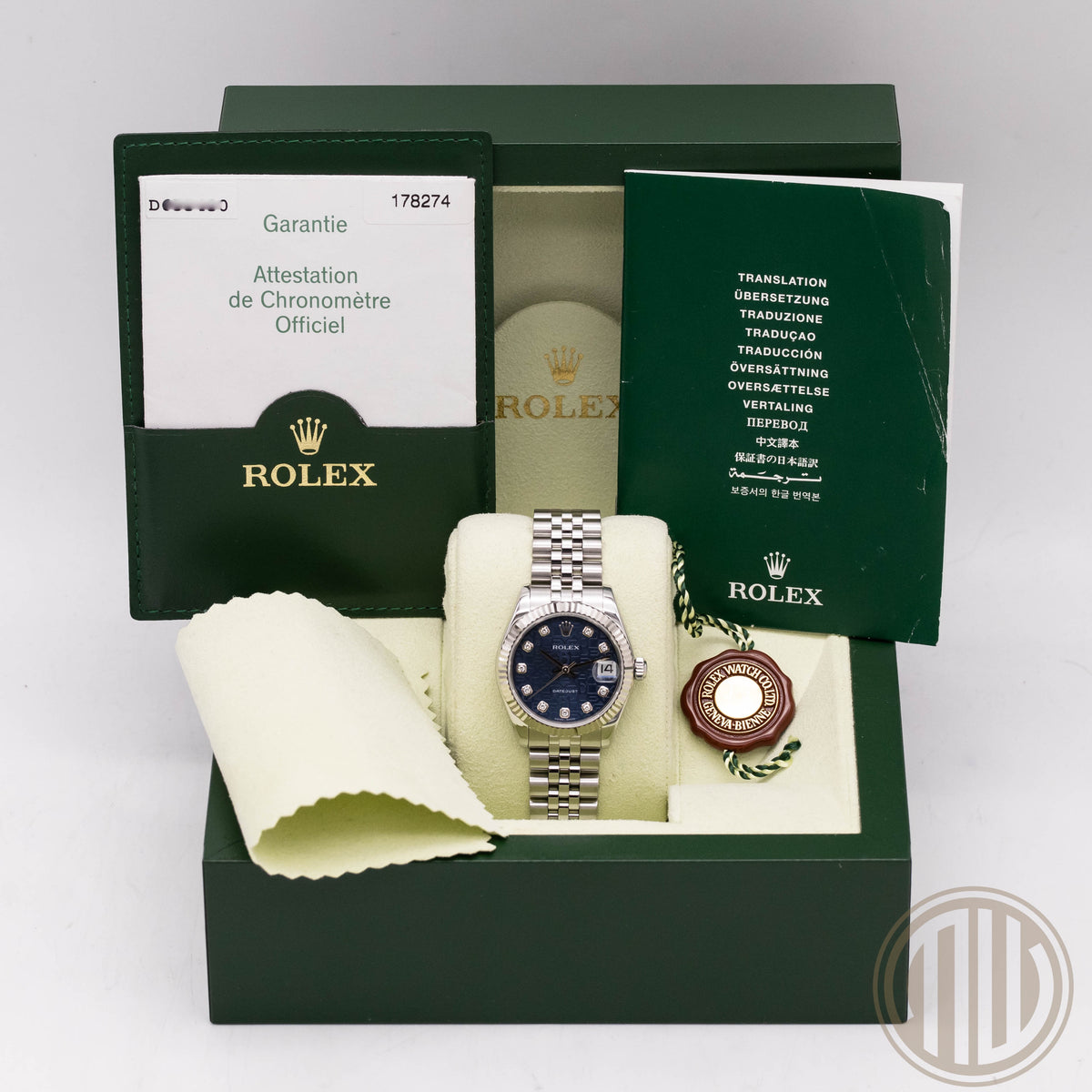 Rolex Datejust 31 Blue Diamond Jubilee Dial | Box and Papers | 2006 | 178274