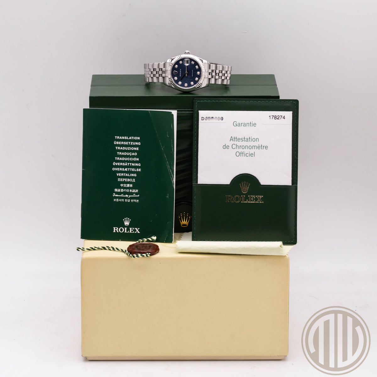 Rolex Datejust 31 Blue Diamond Jubilee Dial | Box and Papers | 2006 | 178274