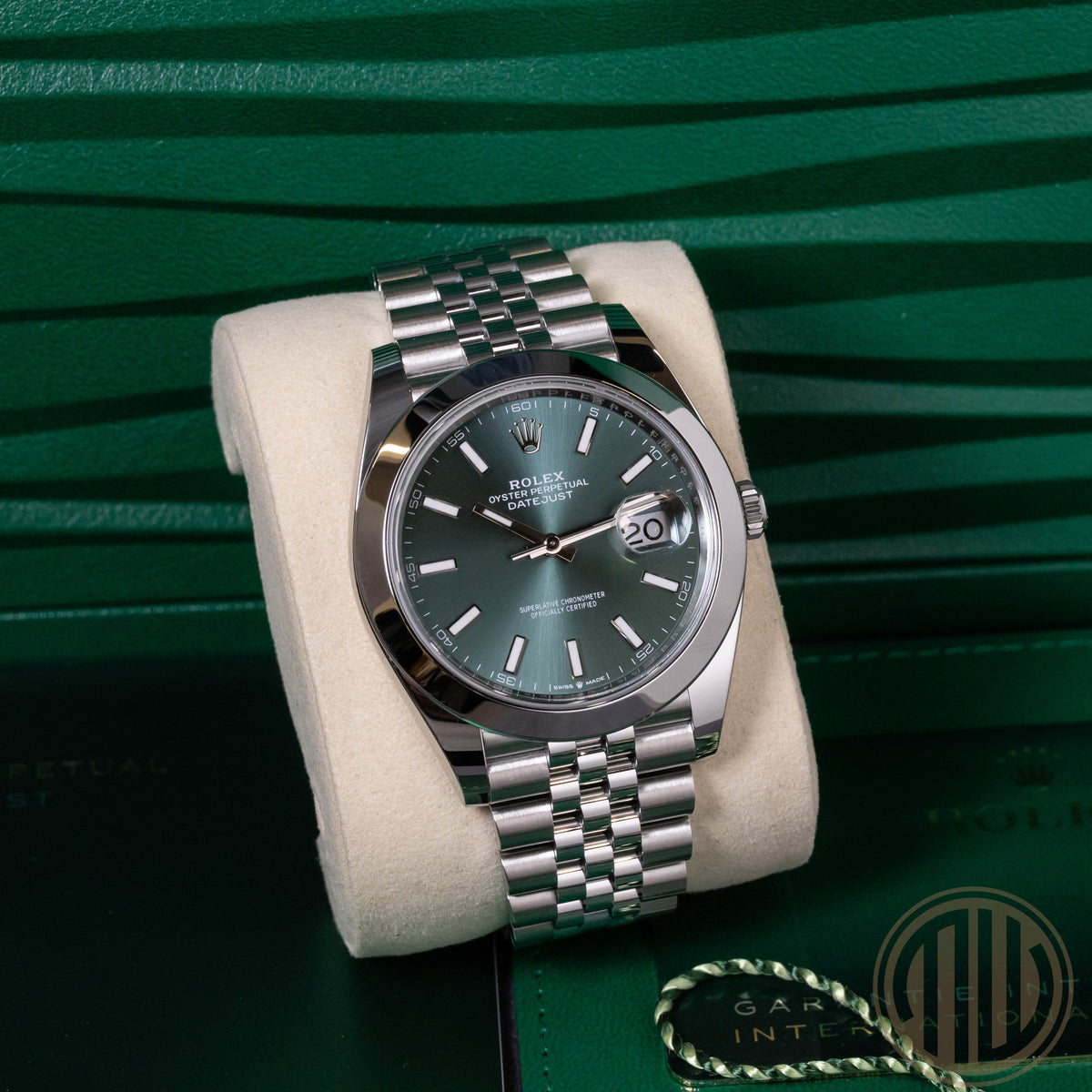 Rolex Datejust 41 Mint Green | Jubilee | New | Unworn | Box and Papers | 2025
