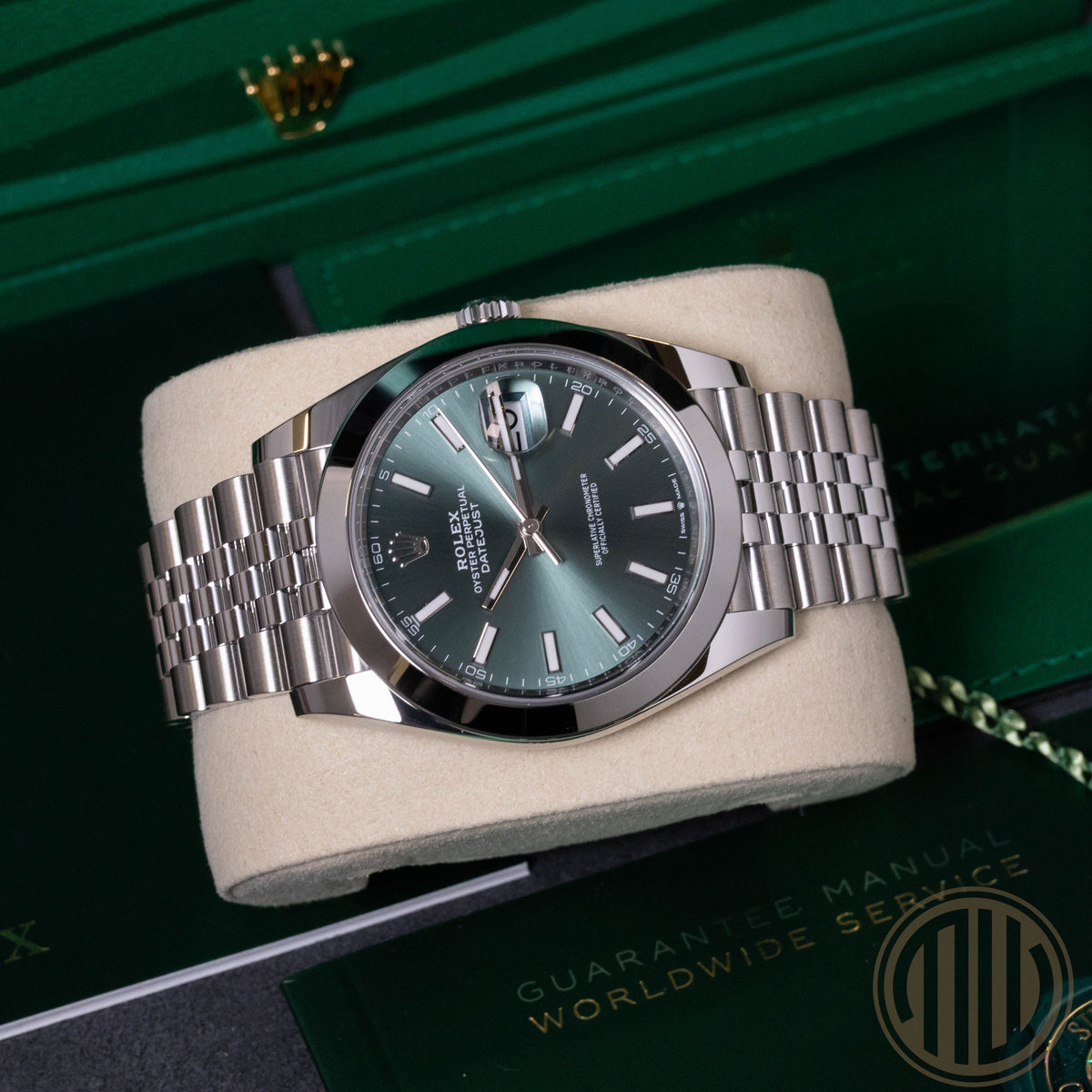 Rolex Datejust 41 Mint Green | Jubilee | New | Unworn | Box and Papers | 2025