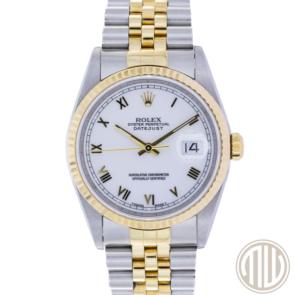 Rolex Datejust 36 Bicolor | Lc100 | White Roman Dial | Fullset | 1997 | 16233