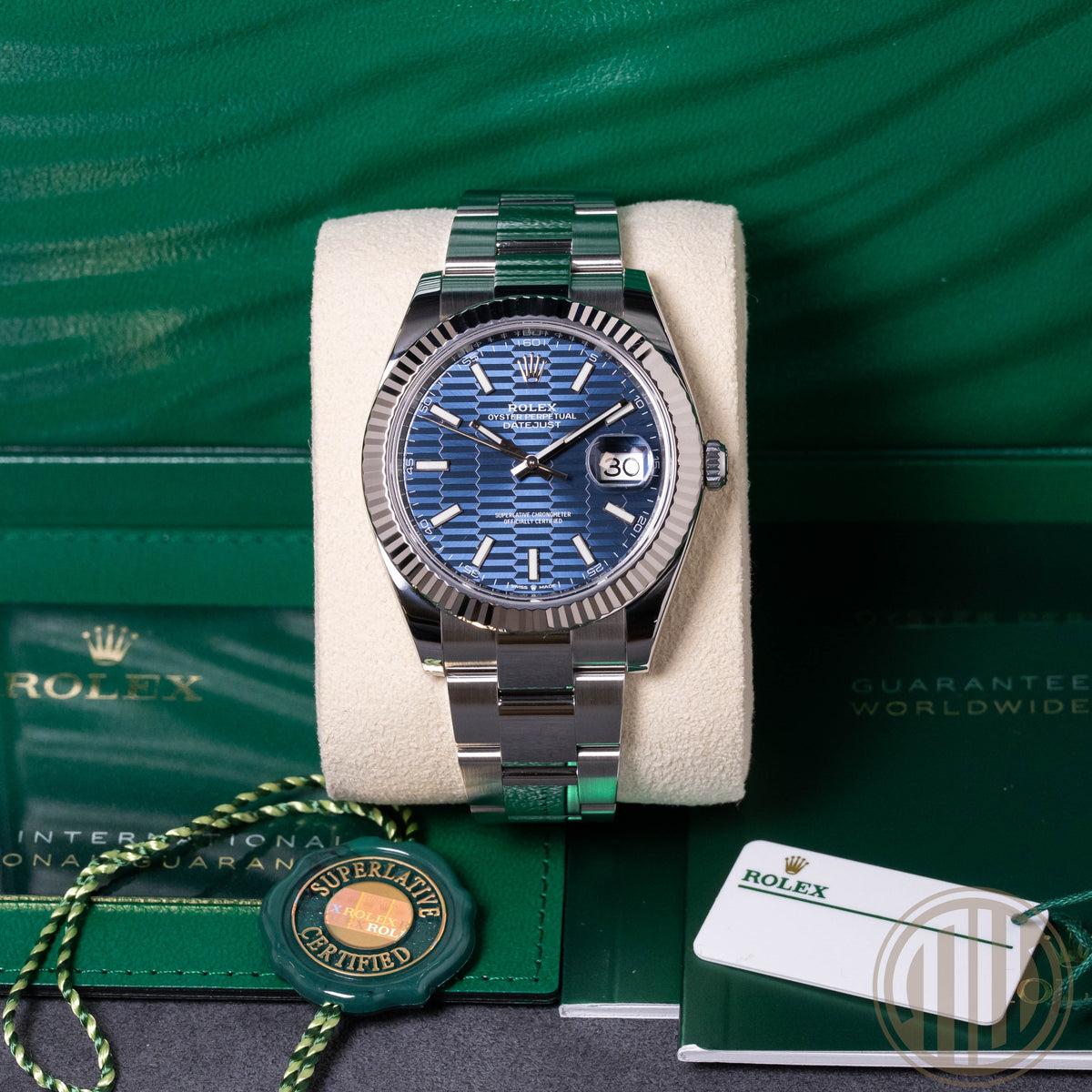 Rolex Datejust Blue Motiv Dial | Stainless-Steel | Box and Papers | 2023
