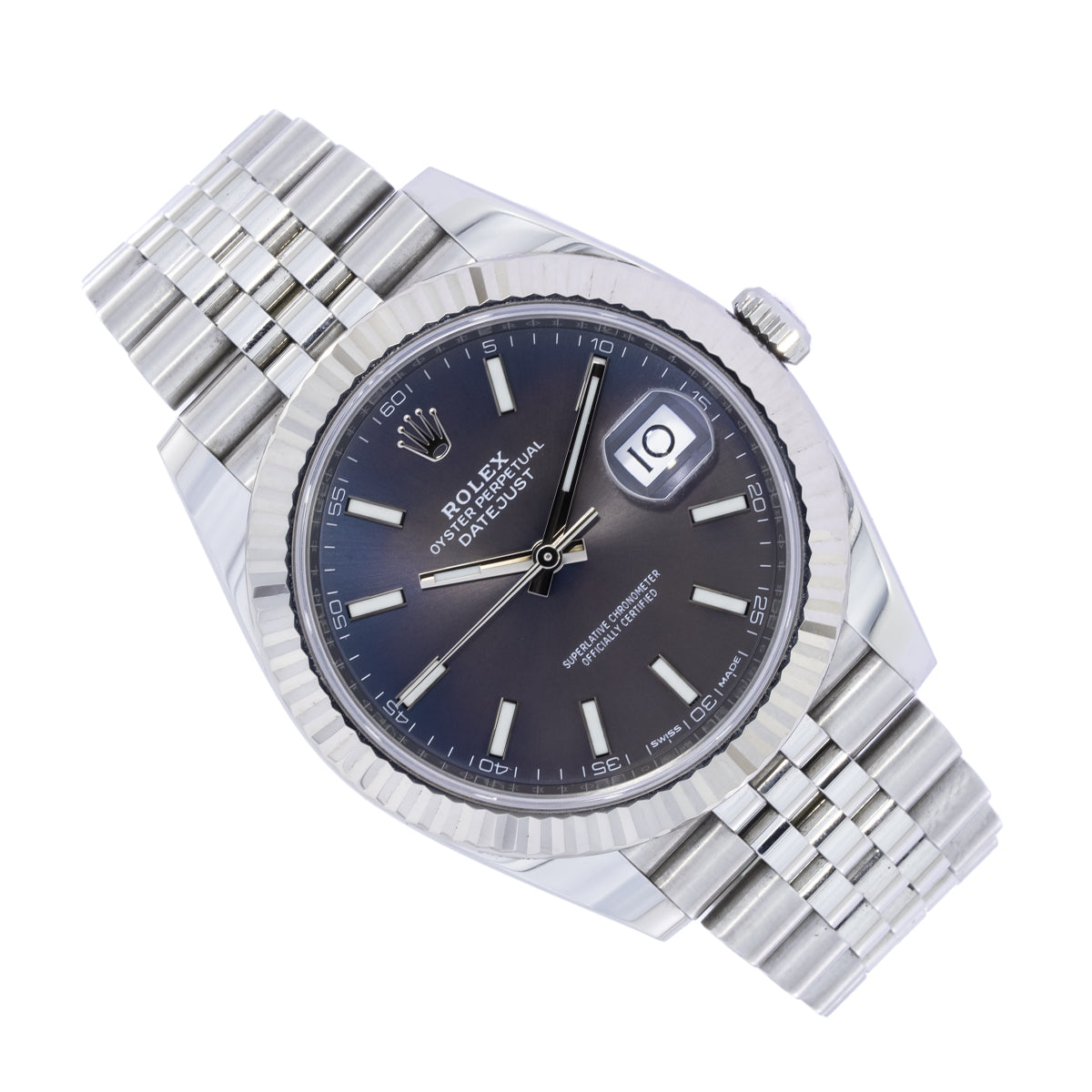 Rolex Datejust 41 esfera gris púrpura | Lc100 | Conjunto completo | 2018 | 126334