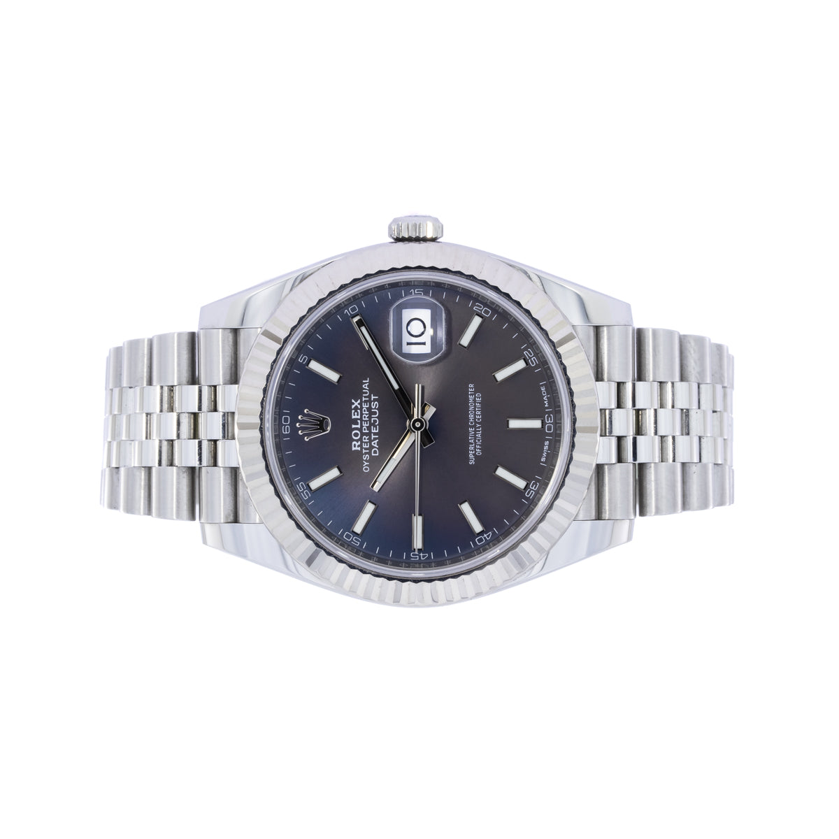 Rolex Datejust 41 esfera gris púrpura | Lc100 | Conjunto completo | 2018 | 126334