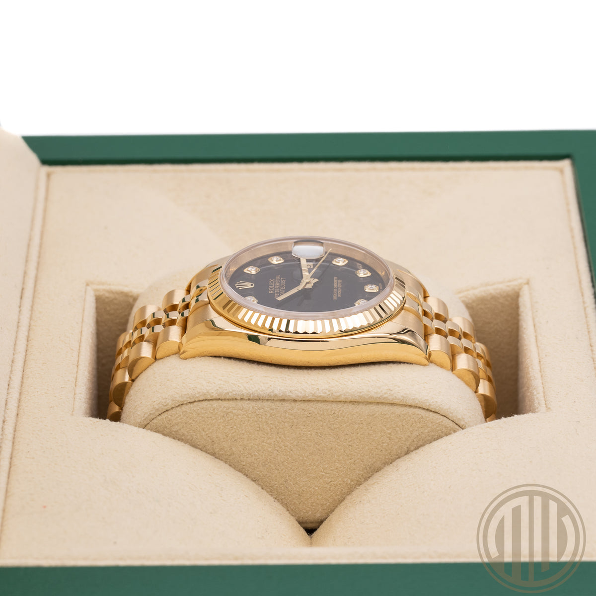 Rolex Datejust 36 Black Diamond Dial Lc100 | 18kt Yellowgold | Box and Papers | 2017 | 116238