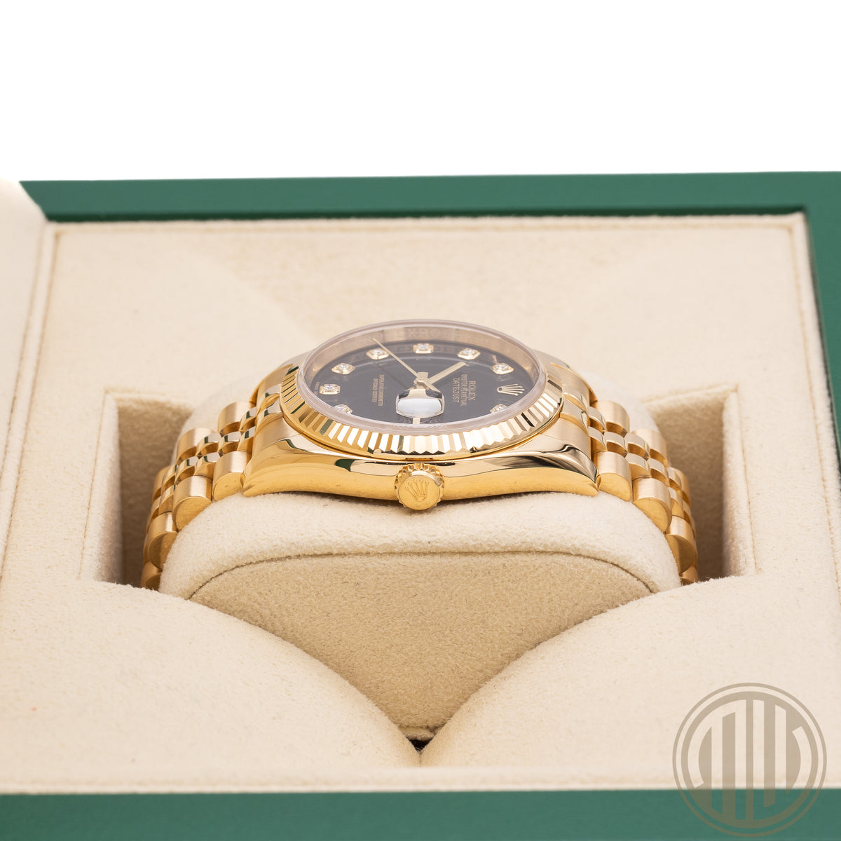 Rolex Datejust 36 Black Diamond Dial Lc100 | 18kt Yellowgold | Box and Papers | 2017 | 116238