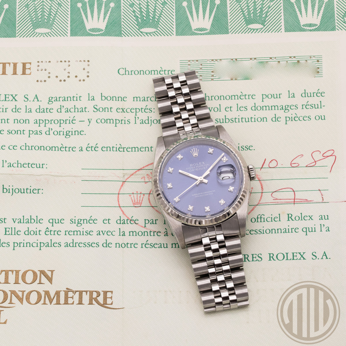 Rolex Datejust 36 Blue Diamond Dial | Jubilee | R-Series | Year: 1989