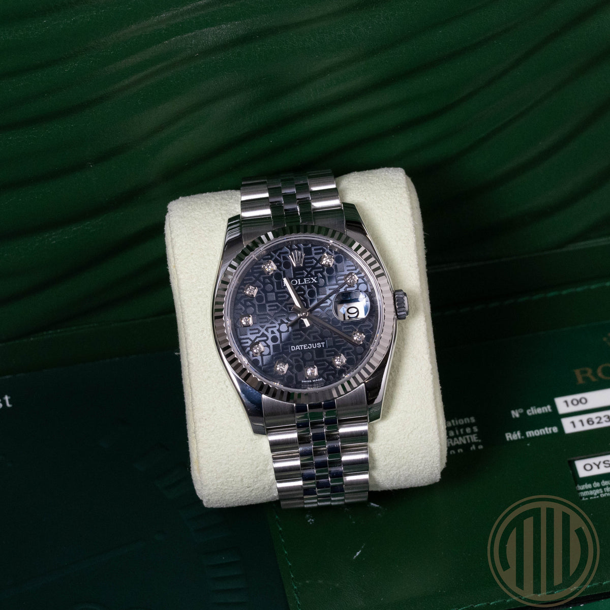 Rolex Datejust 36 Blue Jubilee Diamond Dial | Lc100 | Box and Papers | 2012