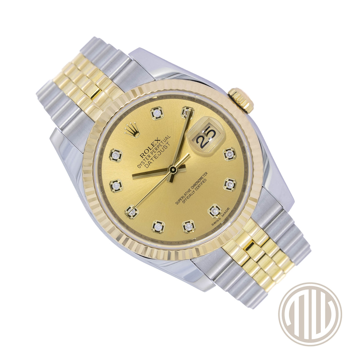 Rolex Datejust 36 Bicolor | Champagne Diamond Dial | 116233
