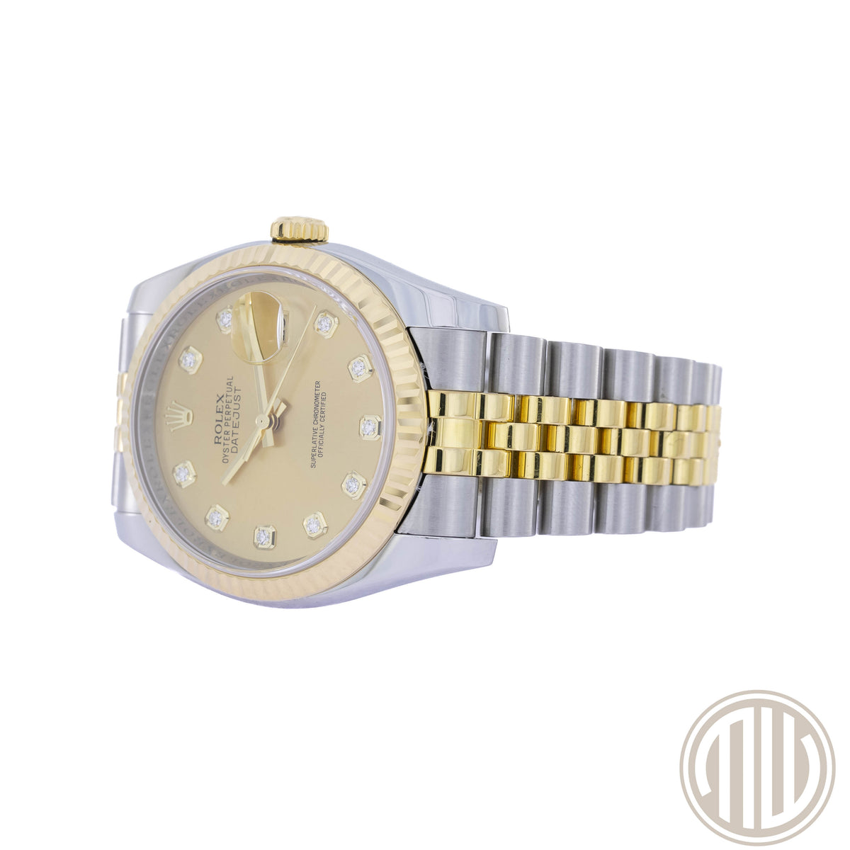 Rolex Datejust 36 Bicolor | Champagne Diamond Dial | 116233