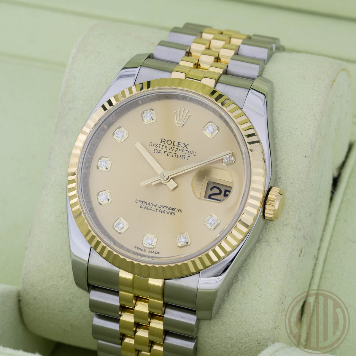 Rolex Datejust 36 Bicolor | Champagne Diamond Dial | 116233