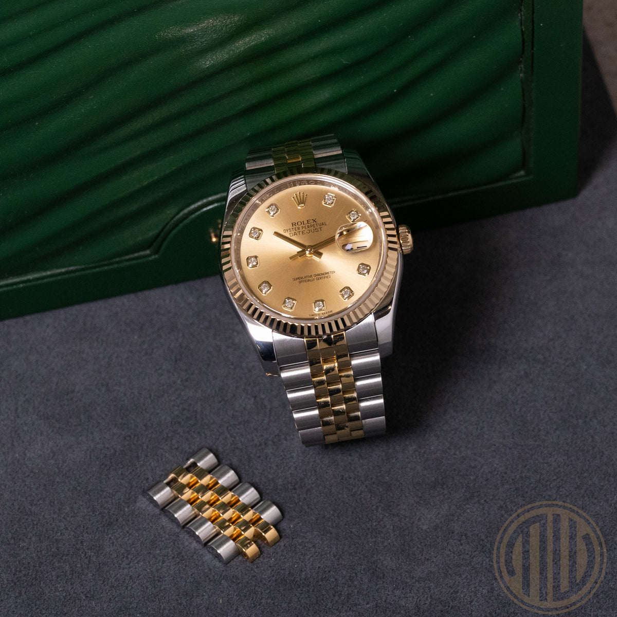 Rolex Datejust 36 Bicolor | Champagne Diamond Dial | 116233