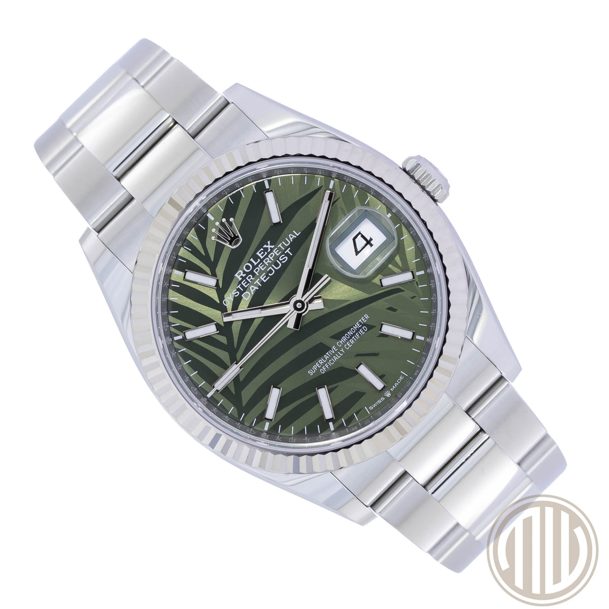 Rolex Datejust 36 Palm Motiv Dial | Whitegold Bezel | Box and Papers | 2023