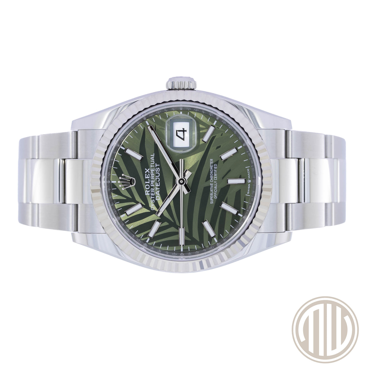 Rolex Datejust 36 Palm Motiv Dial | Whitegold Bezel | Box and Papers | 2023